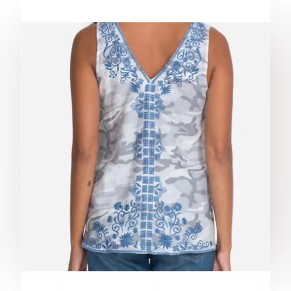 Johnny Was Pearl Camo Harriet Linen Tank Top - Picture 12 of 12